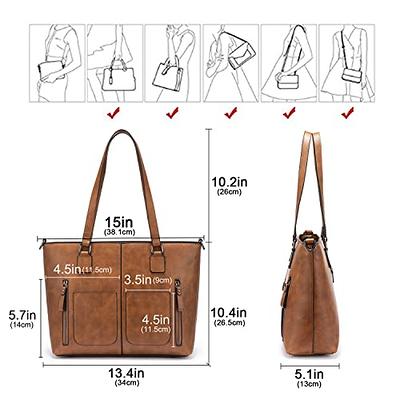 Large Capacity Bucket Bag, Women's Vintage Tote Bag With Wide Strap - Temu