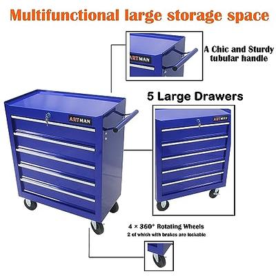  Rolling 5 Drawers Storage Cabinet Plastic Storage