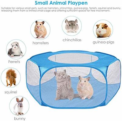 Pet Playpen Portable Small Animals Playpen, Pet Fence Yard Fence for Guinea  Pigs, Bunny, Ferrets, Mice, Hamsters, Hedgehogs, Puppies, Turtles