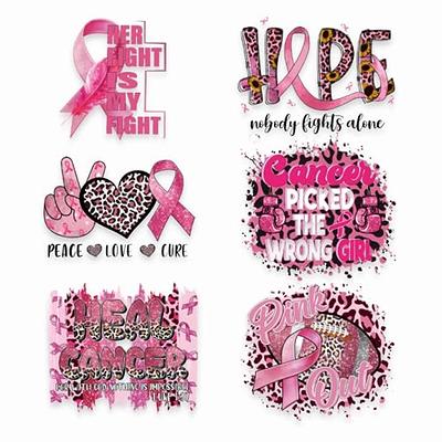 Pink Ribbon Breast Cancer Awareness Stickers 100 Pack - High