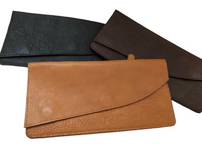 Leather Envelope Clutch Bag, Minimal Black Clutch