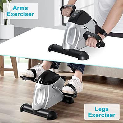 Mini Exercise Bike, himaly Under Desk Bike Pedal Exerciser Portable Foot  Cycle Arm & Leg Peddler Machine with LCD Screen Displays