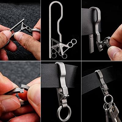 Key Holder Titanium Belt Loop Keychain Clip EDC Duty Quick Release Hooks  With Detachable KeyRing for Men Best Gifts