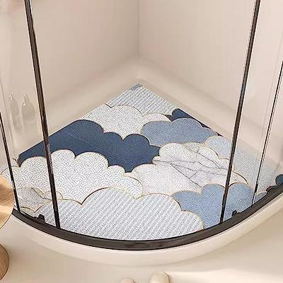 Non Slip Corner Bath Shower Mat with Drain Holes Mildew Resistant 54 x 54cm