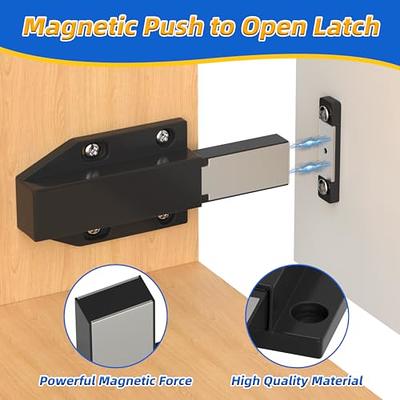 Magnetic Touch Push Open Latch (2, Black) 