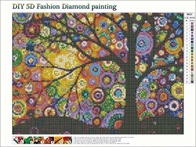 MXJSUA Diamond Painting Kits for Adults Round Full Drill Diamond Painting  Kits 5D DIY Diamond Painting by Number Kits Diamond Art Kits for Home Wall  Decor Geometric Colored Tree 12x16 Inch