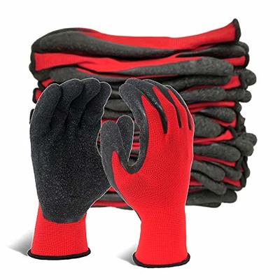 Work Gloves, Red Latex, Size S