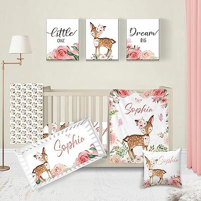 KAINSY Personalized Deer Crib Bedding Set for Baby, Custom Baby Crib Sets  with Name, Polar Bear