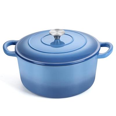 Dutch Oven Pot with Lid, Enameled Cast Iron Coated Dutch Oven 6QT Deep  Round Oven, Non-Stick Pan with Dual Handle for Braising Broiling Bread  Baking