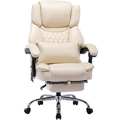 AVAWING Velvet Executive Office Chair, Velvet Office Chair with Adjustable  Height and Back, Thick Padding Ergonomic Massage Home Office Desk Chairs  with Adjustable Headrest, Foot Rest Armrest, Grey 