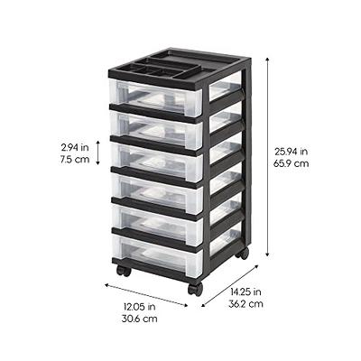 IRIS USA Craft Organizers and Storage, Rolling Storage Cart for Classroom  Supplies, Storage Organizer for Art Supplies, Drawer Top Organizer for  Small Parts, 6 Drawers, Black - Yahoo Shopping