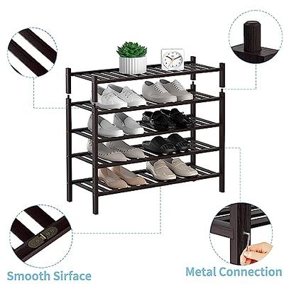 VASAGLE 8 Tier Shoe Rack, Shoe Organizer for Closet, Entryway, 32-40 Pairs of Shoes, Large Shoe Rack Organizer with 7 Metal Mesh Shelves, 11.8 x