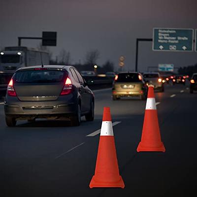 RoadHero 36 Inch [2 Pack] Collapsible Traffic Safety Cones, Multi Purpose  Pop-up Cones with Reflective Collar for Road Safety, Orange Cones for