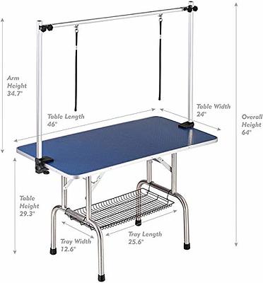 36'' Adjustable Pet Dog Cat Grooming Table Foldable With Arm Noose