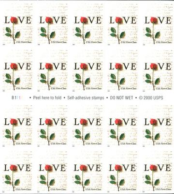 USPS Forever Hearts Forever Stamps - 100 Stamps (5 sheets of 20)