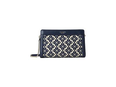 Kate Spade New York Spade Flower Jacquard Medium Crossbody Blue Multicolor  One Size: Handbags