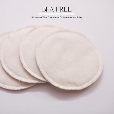 KeaBabies Maternity 8pk Organic Nursing Pads, Washable Breast Pads + Wash  Bag, Reusable Nipple