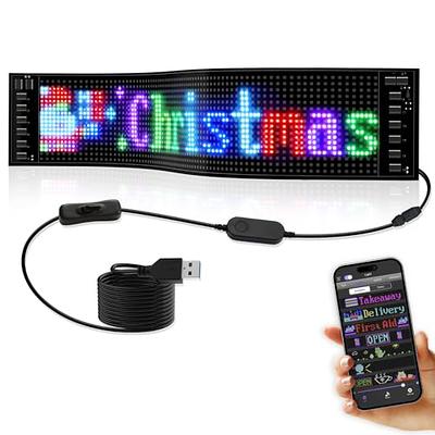  SanLank Led Sign, Bluetooth App Programmable Led Car Sign, USB  5V Scrolling Message Led Matrix Panel, Custom Digital Display Board for  Shop Advertising : Office Products