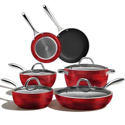 Caannasweis-10 Pieces Nonstick Cookware Sets with Detachable