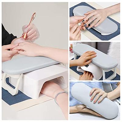 Nail Art Table Mat, Nail Arm Rest Pad for Acrylic Nails, Soft Microfiber PU  Leather Nail Mat for Table, Foldable Nail Hand Rest Pillow Manicure Pad