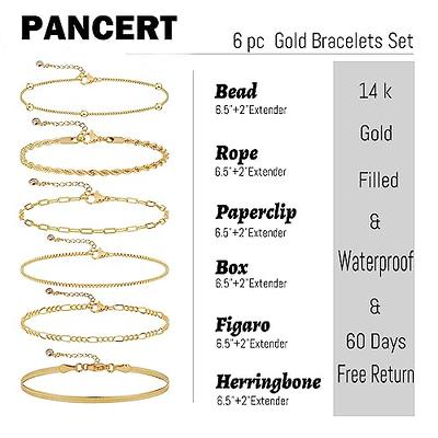 Gold Bracelets for Women, 14K Gold Layered Bracelets Set Dainty Herringbone  Chain Paperclip Link Bracelets Gold Cuban Bracelets for Teen Girls Women  (A): Clothing, Shoes & Jewelry 