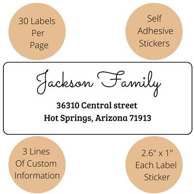 Return Address Labels Personalized - 240 Custom Return Address Stickers  Self-Adhesive Peel and Stick Label on White Sheet Customized for Wedding,  Invitation, Mailing, Name Tag etiquetas personalizadas - Yahoo Shopping