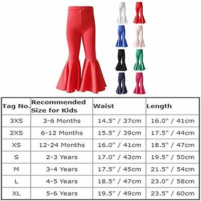Kids Toddler Little Baby Girl Ruffle Leggings Bell Bottom Flare Pants  Cotton Long High Waist Solid Color Tights Fall Winter Outfit Workout Yoga  Gymnastics Dance Casual Trousers Navy Blue 6-12 Months 