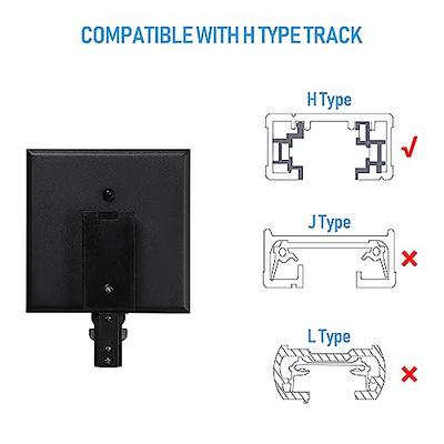 Track lighting satin live end power feed connector 3-wire H-style single  circuit