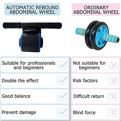 Automatic Rebound Abdominal Wheel, Widened Double Wheel Ab Roller Workout  Equipment, Household Core Exercise Equipment, Suitable for Beginners and