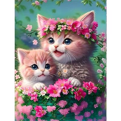 EOBROMD Flower Cat Diamond Art Painting Kits for Adults, 5D Diamond  Painting Kits for Kids Beginners, DIY Animal Paint Picture with Full Drill  Diamond Dots for Home Wall Art Decor 12x16inch 