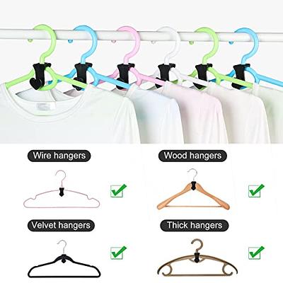 100Pcs Clothes Hanger Connector Hooks, Cascading Hangers Space Saving  Plastic Hanger Hooks Space Saver Hanger Extender Clips for Velvet Wooden  Plastic