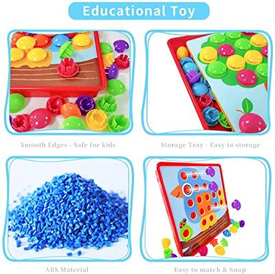 58 Pcs Button Art Toys for Toddlers,Toddler Activities Crafts for