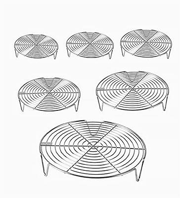 3 Pieces Air Fryer Rack Cooking Steaming Cooling Racks Kitchen  Multi-Purpose 304 Stainless Steel Round Rack W Stand Holder Cookware for  Air Fryer Pot