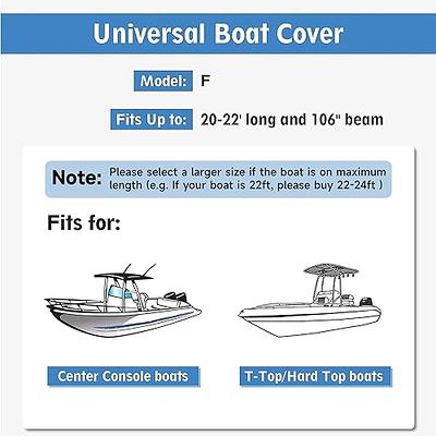 MR. COVER 600D Marine Grade Boat Cover for 20-22FT T-Top, Center Console,  Hard Top Boats, Beamwidth Up to 106 Inch, Heavy-Duty and Waterproof  Polyester, Black - Yahoo Shopping