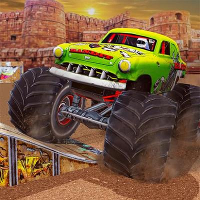 Hot Wheels Monster Trucks Arena Smashers Demo Derby Car Jump Challenge Set