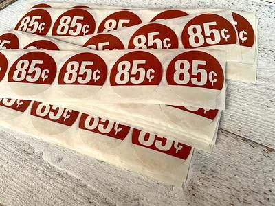 Vintage Price Label Stickers, Large Labels, Price Tags, Neutral