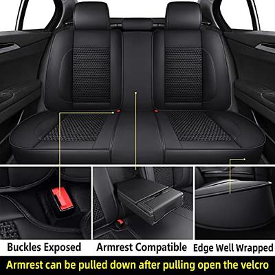 FREESOO Car Seat Covers Leather Seat Cover Full Set Automotive Cushion  Protector Accessories Airbag Compatible Universal Fit for 5 Seats Vehicle