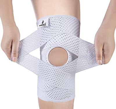 Dynamic Gear Open Patella Stabilizing Knee Brace, Dual Aluminum Stability  Hinges, Padded Neoprene Adjustable Compression Support Brace for Meniscus