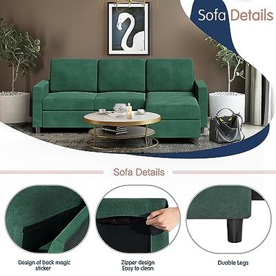 Two Seater Modular Sectional Sofa Linen Fabric Sofa Couch with Ottoman, Seat  Cushion and Back Cushion Removable and Washable - Yahoo Shopping