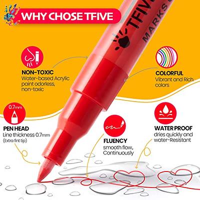 Red Marker Paint Pens - 6 Pack Acrylic Red Permanent Marker, 0.7mm Extra  Fine Tip Paint Pen for Art projects, Drawing, Rock Painting, Stone,  Ceramic