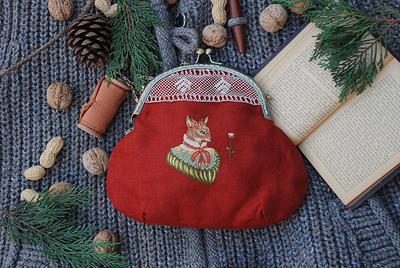 Victorian Handmade Linen Bag, Hand Embroidered Purse, Gazelle Design  Shoulder Gift For Animal Lovers, Vintage Style Red Tote Bag - Yahoo Shopping