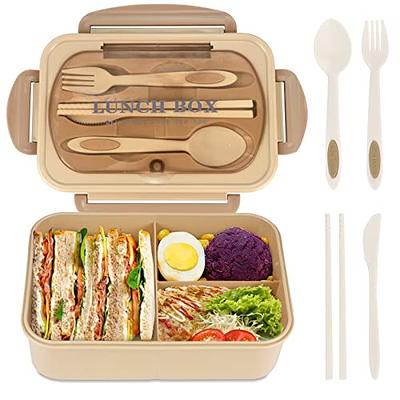 Bento Lunch Box for Adult 2 Layers Stackable Lunch Box with Compartments  49oz Divided Lunch Containers Bento Box Microwave Safe