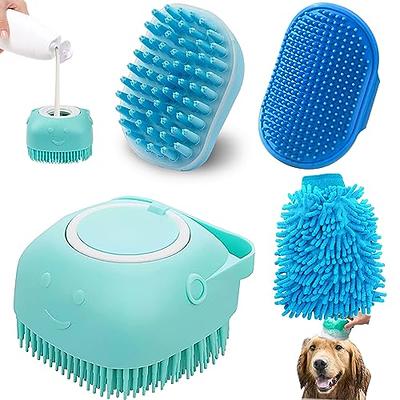 1 Piece 2 In 1 Pet Silicone Bath Brush, Pet Bath Soap Dispenser Massag