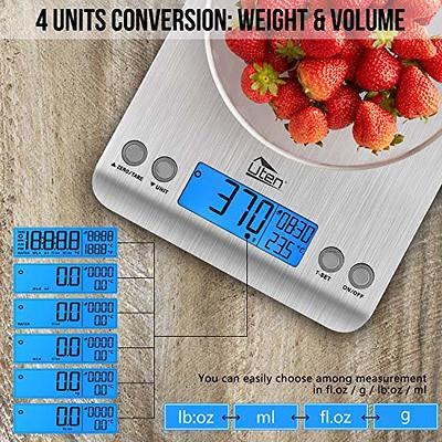 Digital Kitchen Scale For Weighing Food, With Unit Conversions In