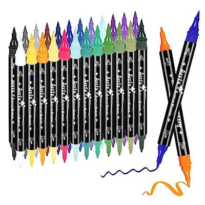 Niyofa 12 Colors Dual-Tip Acrylic Pens,Waterproof Marker Pens