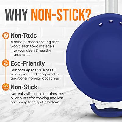 NutriChef 14 Extra Large Fry Pan - Skillet Nonstick Frying Pan with  Silicone Handle, Ceramic Coating, Blue Silicone Handle, Stain-Resistant And  Easy