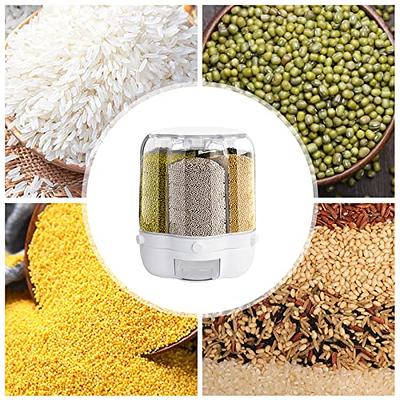 6-Grid Rice Dispenser Rotating Dry Food Cereal Lentils Kitchen Storage  Container