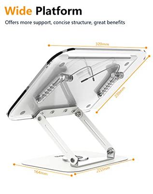 Amasrich Book Stand for Reading, Adjustable Holder with 360° Rotating Base  & Page Clips, Foldable Desktop Ricer for Cookbook,Sheet