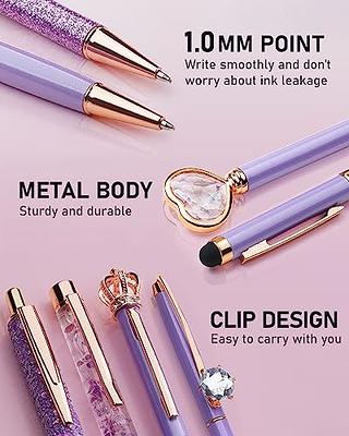 9 Pcs Ballpoint Pens Set Metal Crystal Diamond Pen Glitter Pen for  Journaling Black Ink Pretty Cute Pens Fancy Pens Gifts for Women Girls  Christmas