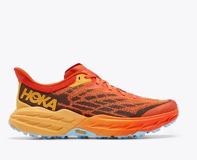 HOKA Men's Speedgoat 5 Mid GTX Shoes in Blue Graphite/Amber Yellow